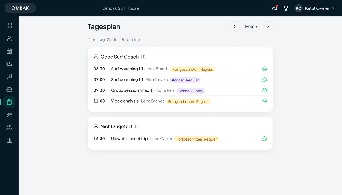 Tagesplan