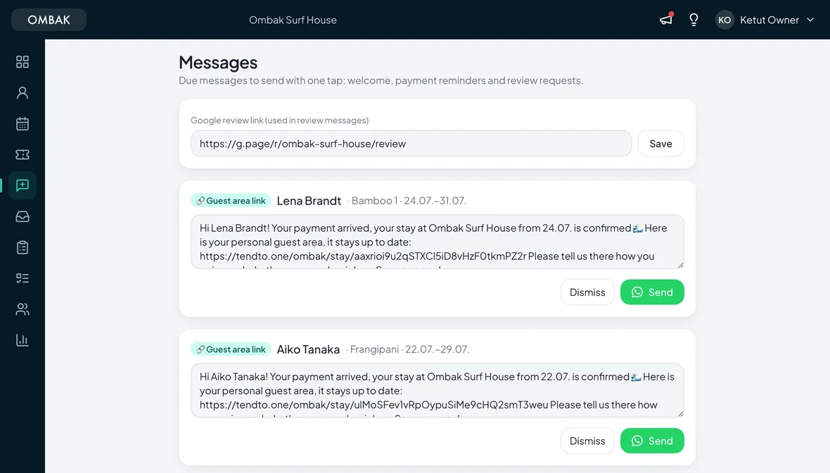 Guest messaging