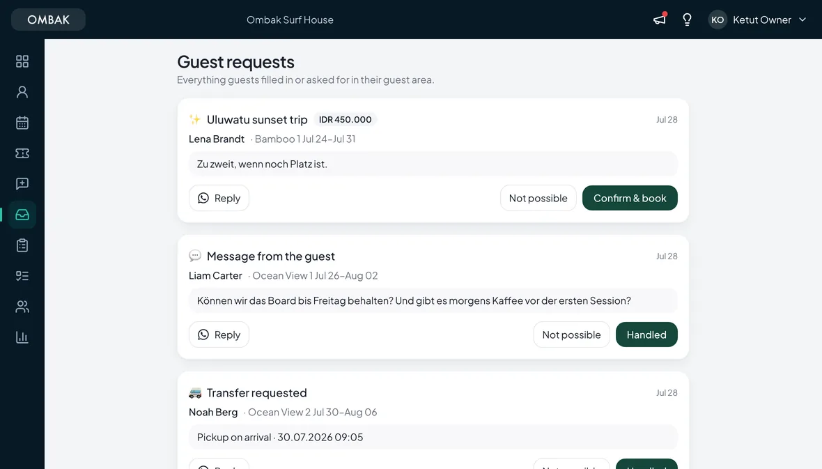 Guest requests