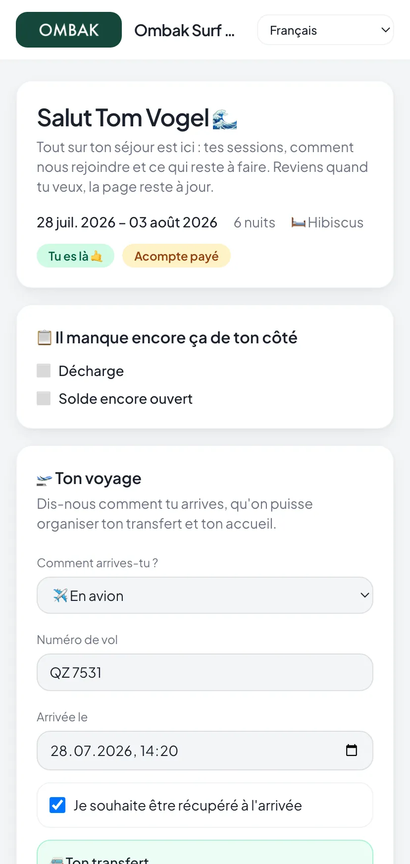 Pour votre client