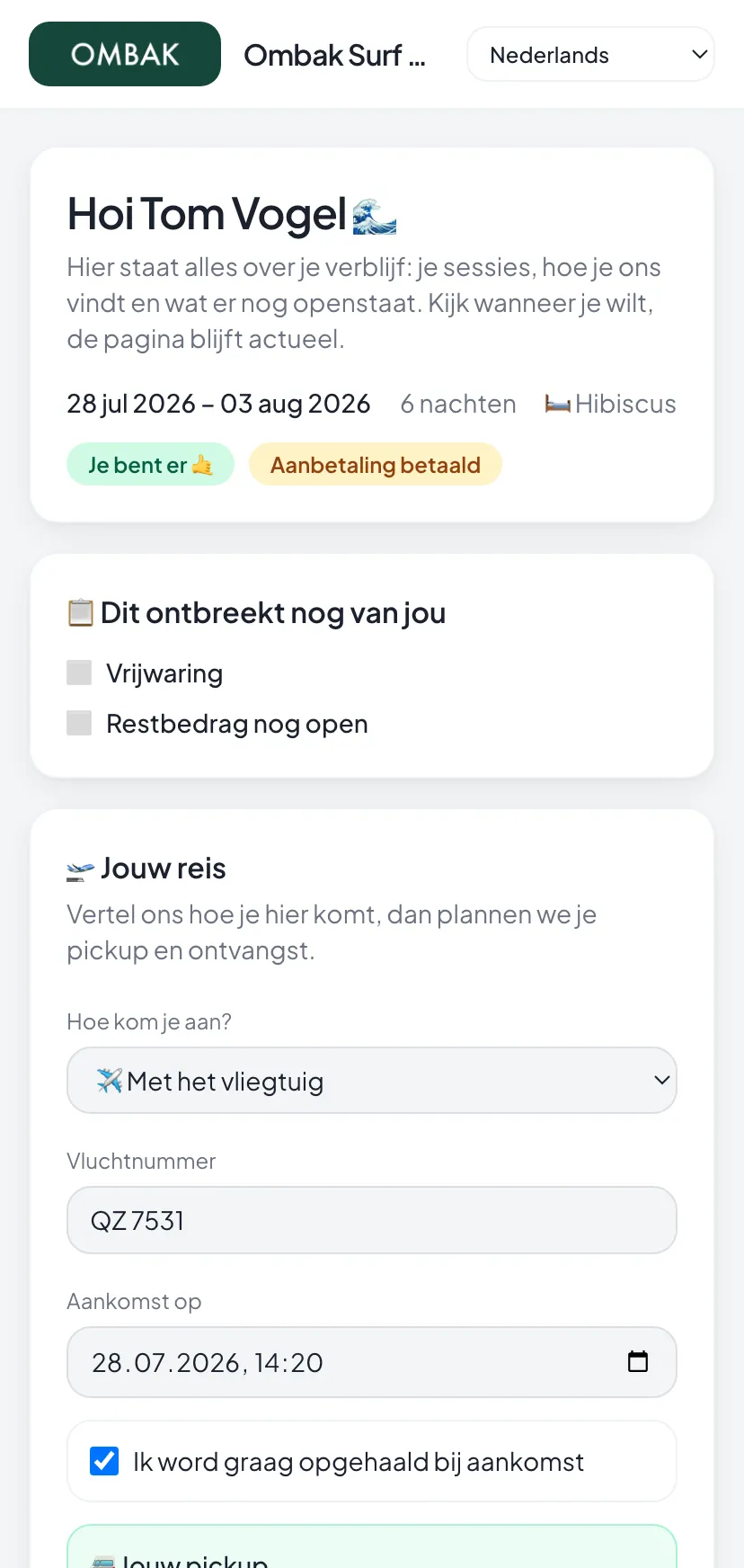 Voor je gast